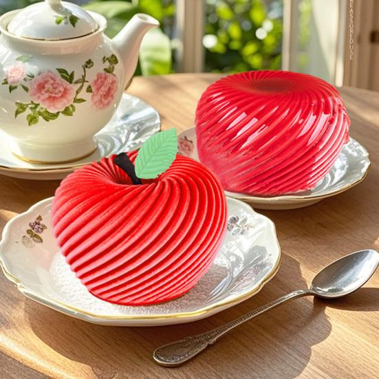 Jablečný Mousse Dort Silikonová Forma DIY Tvar Ovoce Čokoláda Fondant Pečící Forma Nepřilnavá Želé Forma pro Zdobení Pečiva