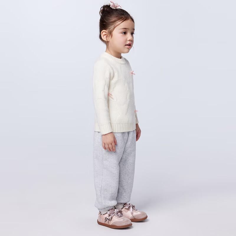 PawinPaw Girl's Cartoon Bear Round Neck Sweater