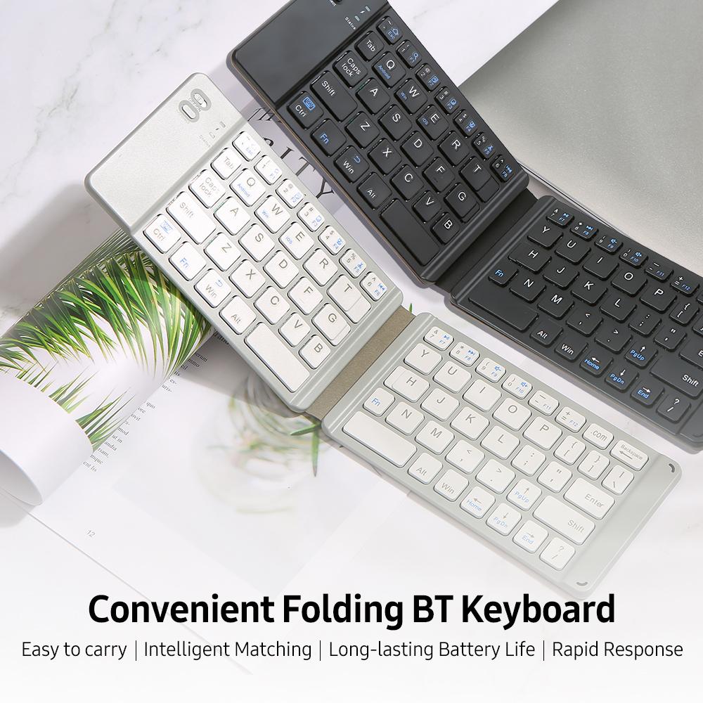 Convenient Folding Keyboard Compatibility Intelligent Matching Simple & Compact -lasting Battery Life Easy to Carry Black