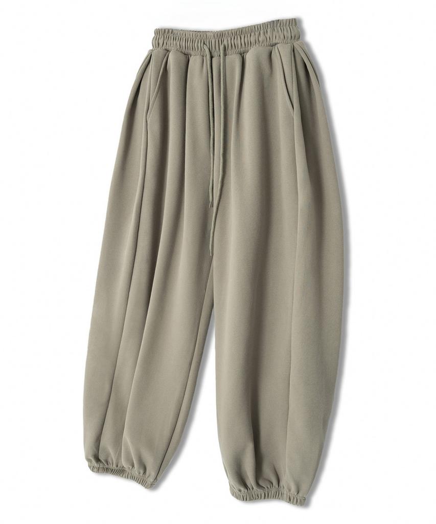 UNDEROFF Side Pleated Wide Balloon Jogger Sweatpants 5 Colors Dark Gray