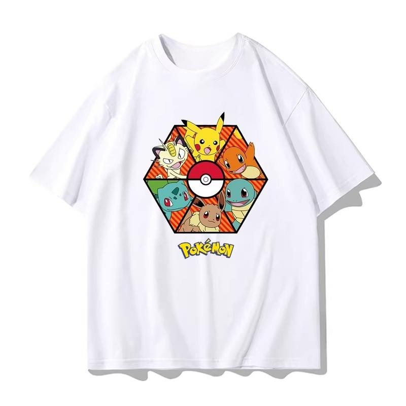 Potdemiel Summer New Pikachu Print Children's T-Shirt Suitable for Boys and Girls