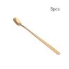 5pcs Stainless Steel Square Teaspoon Long Handle Dessert Scoops Coffee Stirring Spoons  Ice Cream