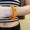 Colorful Acrylic Bangle Zircon Retro Hand Ring Creative Rhinestone Colored Bracelet  Decoration