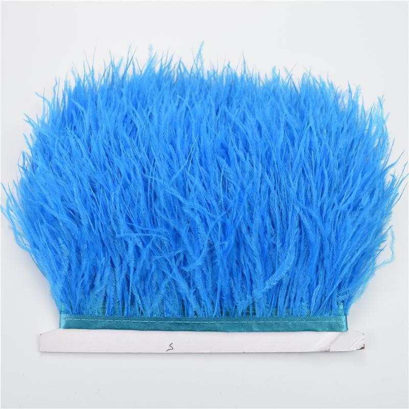 8-10cm Ostrich Feather Trims for Needlework and Handicraft Black Plume Skirt Decoration Natural Feathers Ribbon Fringe