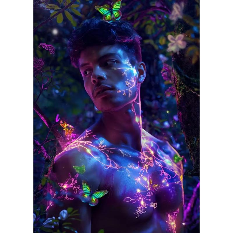 Two European Boys Wearing Wings Poster Handsome Gay Boy Love Prints Canvas Painting for Wall Art Living Room Home Decor Mural