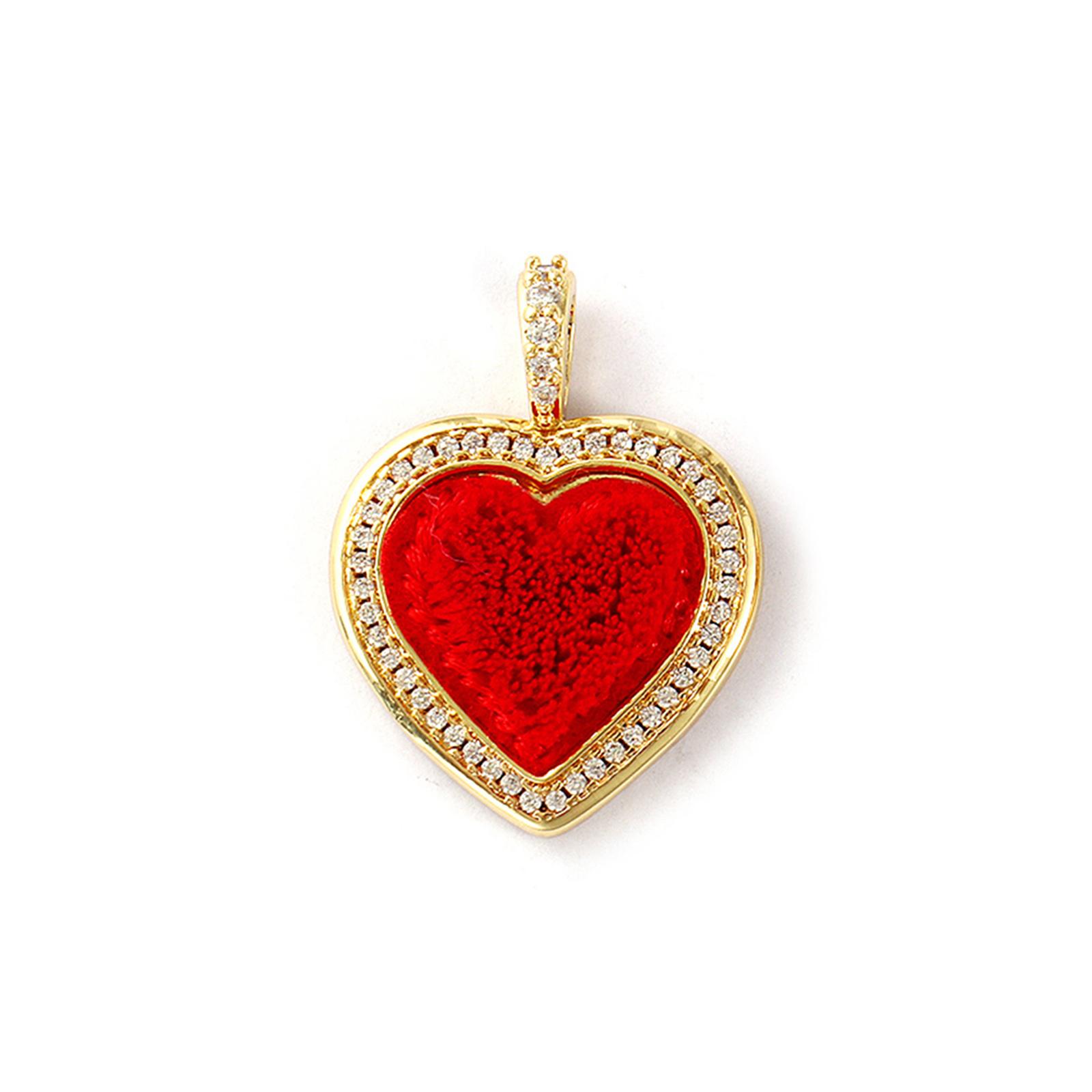 

1 PC Brass & Polyester Valentine s Day Pendants Red Heart Micro Pave Clear Cubic Zirconia For Necklace Keychains Jewelry Making