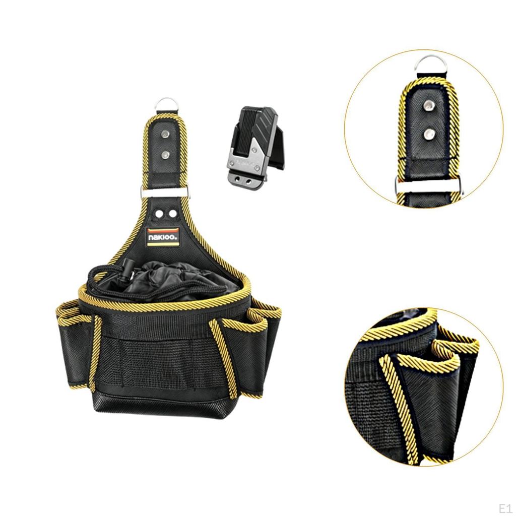Easily Clip Tool Pouch Belt Bag Oxford Cloth Travel High Performance Sturdy Waist Black for