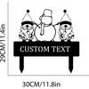 Personalized Santa Claus Metal Yard Sign, Garden Stake Outdoor Decor for Courtyard