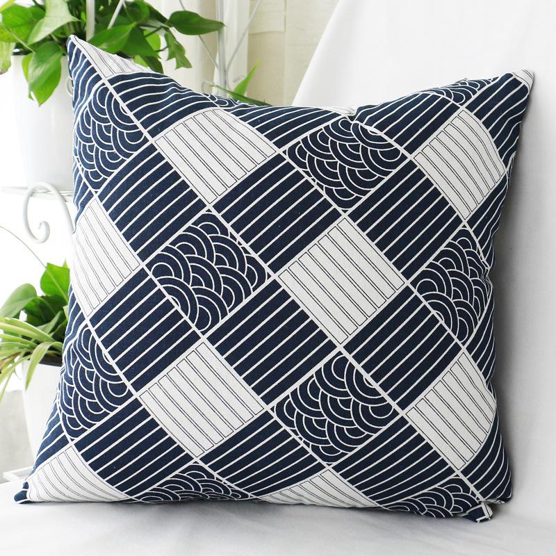 

1PCS 45*45cm Fashion Home Sofa Pillowcase Flax Geometry Series Cushion Pillow Cover Creative Lumbar Pillow Case 45 45cm