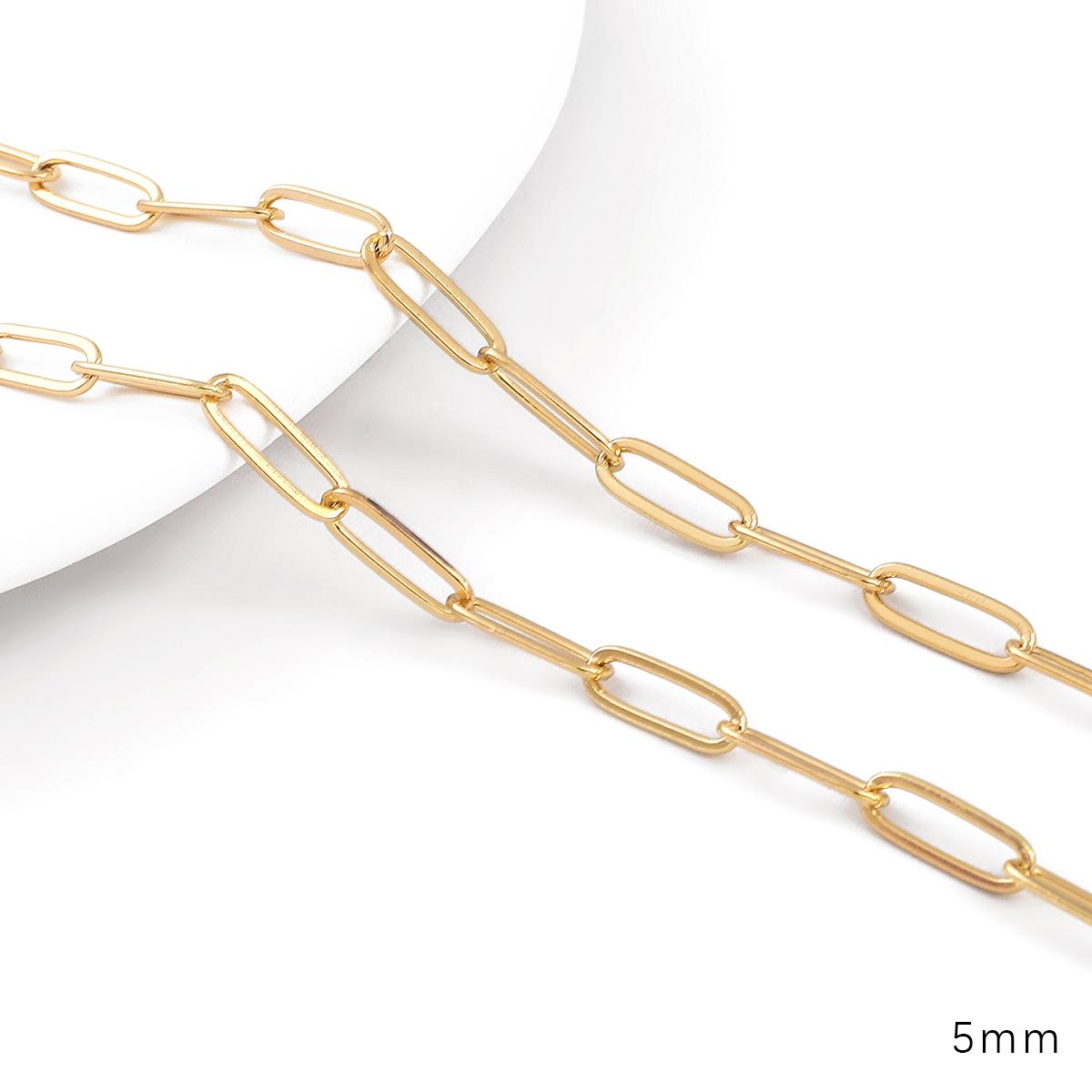 

Медная сплющенная длинная o-цепь для изготовления ювелирных изделий DIY Аксессуары для рукоделия 5mm