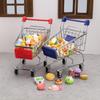 Mini Realistic Supermarket Shopping Cart & Play Food Set for Kids