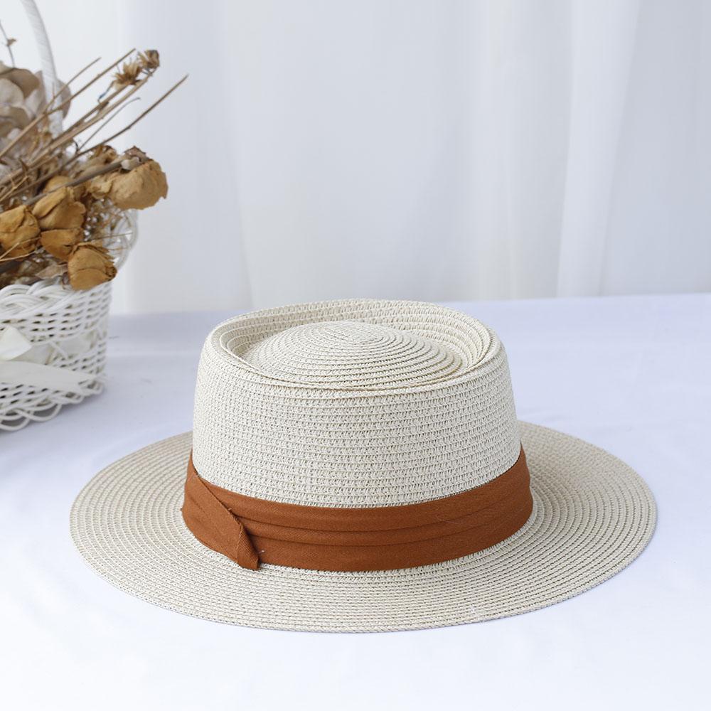 2026 ersatile Hat Panama flat brimmed sun hat bucket hat UV Protection sun hat For Beach Mini Bow Vacation handmade straw hat