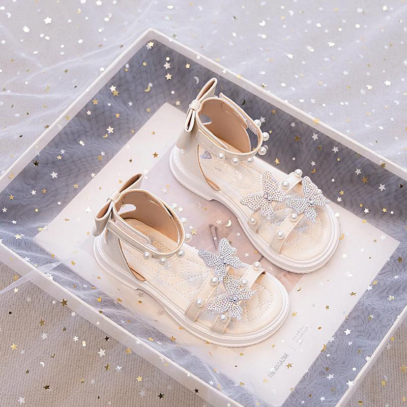 

[Summer Girls Princess Sandals Soft Sole Open Toe Toddler Kids Fashion Casual Shoes] size 26