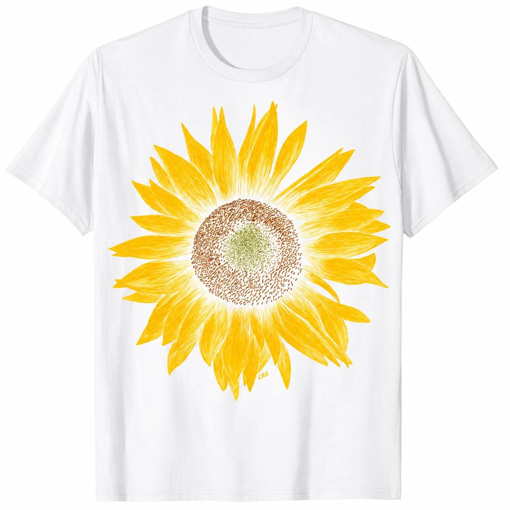 Sunflower Botanical Shirt Vintage Floral Nature Womens Graphic T-Shirt