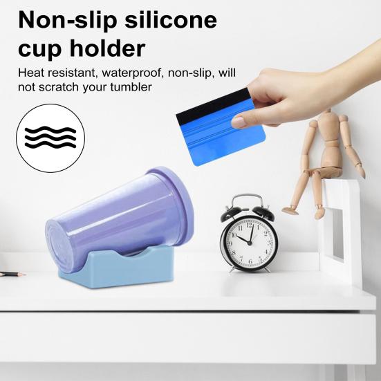 Silicone Cup Holder for Crafts Apply Vinyl Decals Easily Small Stand DIY Cup Decoration Kit for Bottles Mugs Glasses
