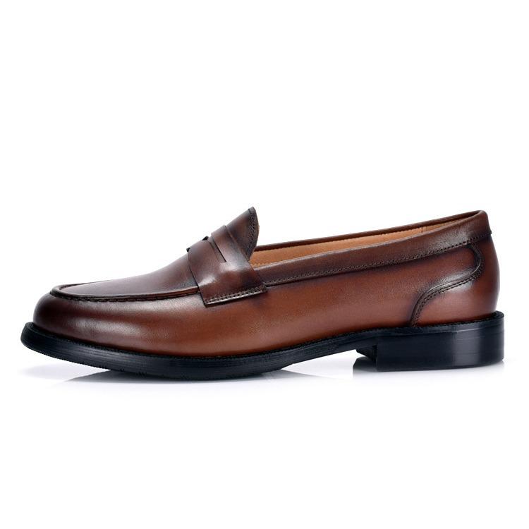 Men's Retro British Style Genuine Leather Slip-On Loafers - Comfortable & Breathable Business Casual Shoes