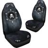 Bulopur Cute Black Gray Skull Set of 2 Car Seat Covers Universal Auto Front Seats Protector Fits for Car,SUV Sedan,Truck