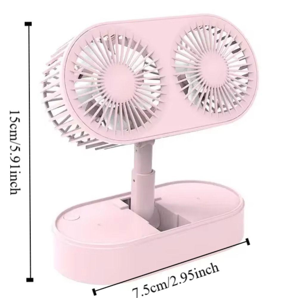 Telescopic Mini Table Fan Folding Air Cooler USB Desktop Small Fan Running