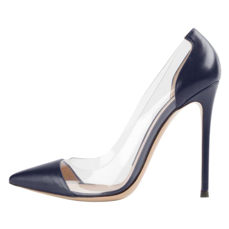 Hot-selling Pointed Splicing Transparent Cm High-heeled Women's Versatile Single Shoes
