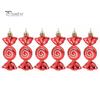 6Pcs Christmas Candy Pendants Hanging Decorations Lanyard Design Bright Color Xmas Tree Candy Ornaments