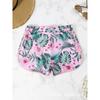 Pantaloncini da bagno con stampa floreale tropicale Vita alta Coulisse Spacco laterale Pantaloncini da spiaggia Costumi da bagno