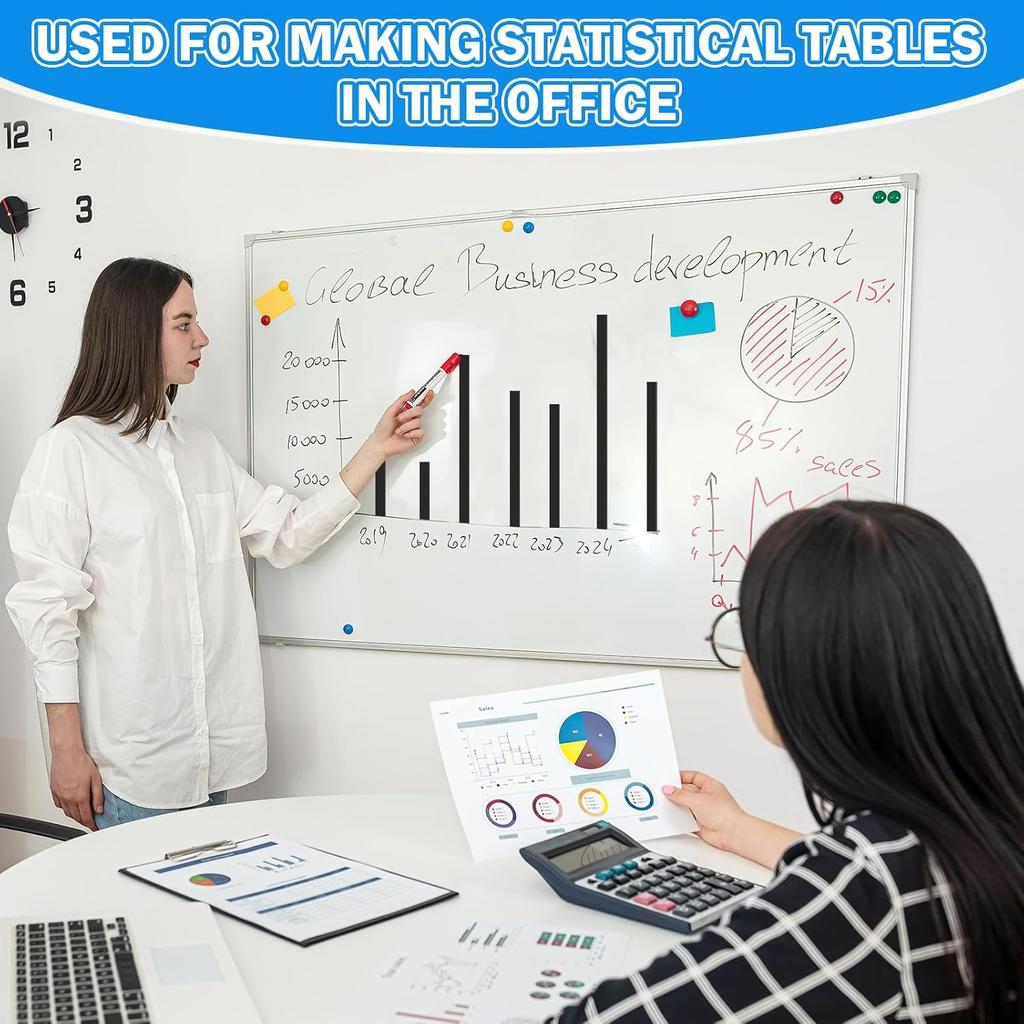 Magnetic Tape Roll Thin Strips, 0.39 Inch x 33 Feet Magnetic Board Dividers Whiteboard Graphic Decorative Tape Marking Line for Classroom Office Art