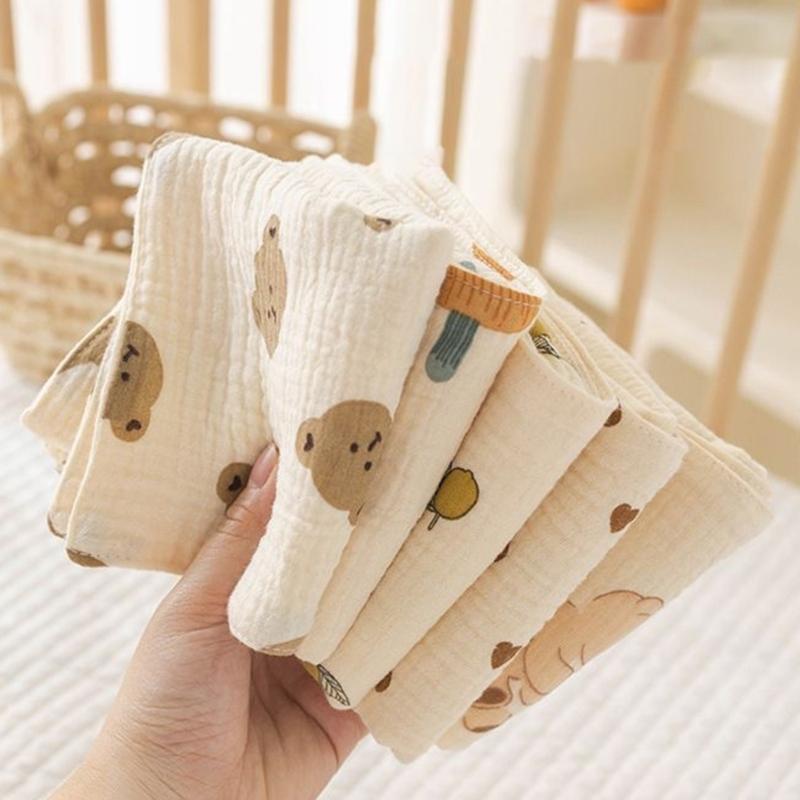 Cotton Face Towel Small Towels Soft & Absorbent Washcloth Multi-pattern Designs Face Towels for Washing & Drying Durable