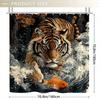 Japanese Shower Curtain Bathroom Decoration Style 1pc Tiger Including Shower Curtain and 12 Plastic Hooks, Bathroom Decoration