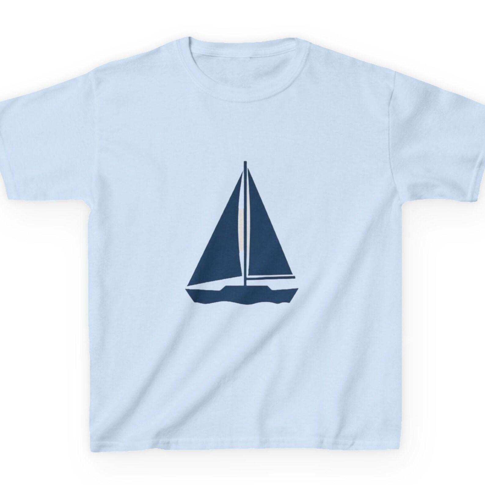 Sail Boat Kids T-Shirt | Nautical Tee | Little Sailor Graphic Kids Shirt | Aesthetic Boutique Coastal Top | Minimalist Design 130