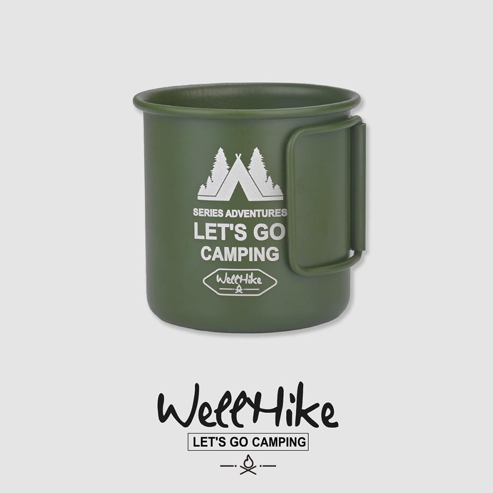 300ML Camping Travel 304 Stainless Steel Cup Carabiner Hook Handle Picnic Water Mug Outdoor Kitchen Ultra-Light Travel Hike Cup