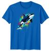 Orca Marine Animal Unisexs Tshirt Vibrant Splash Art