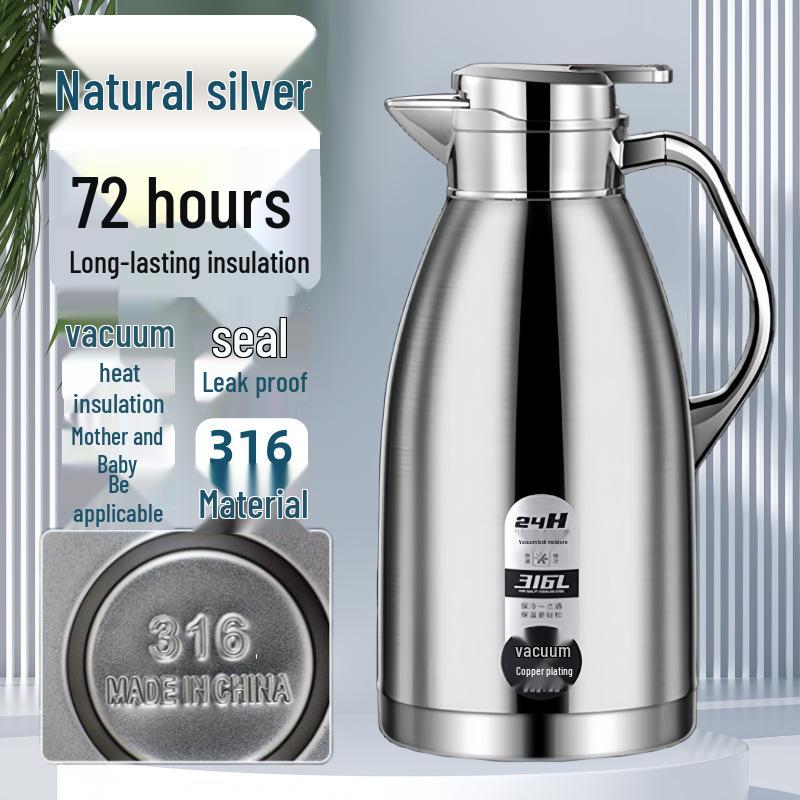 

316 Stainless Steel Anti-Scald Thermal Flask - Double-Layer Insulated Water Bottle Extra Thick 316L [36-hour Insulation] 2.5L