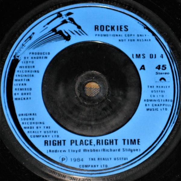 

7inch Record ROCKIES Right Place Right Time LMSDJ4PROMO Polydor 1984 UK Pop Used