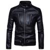 New autumn and winter men's locomotive leather jacket slim-fitting multi-zipper leather jacket men's jacket European size