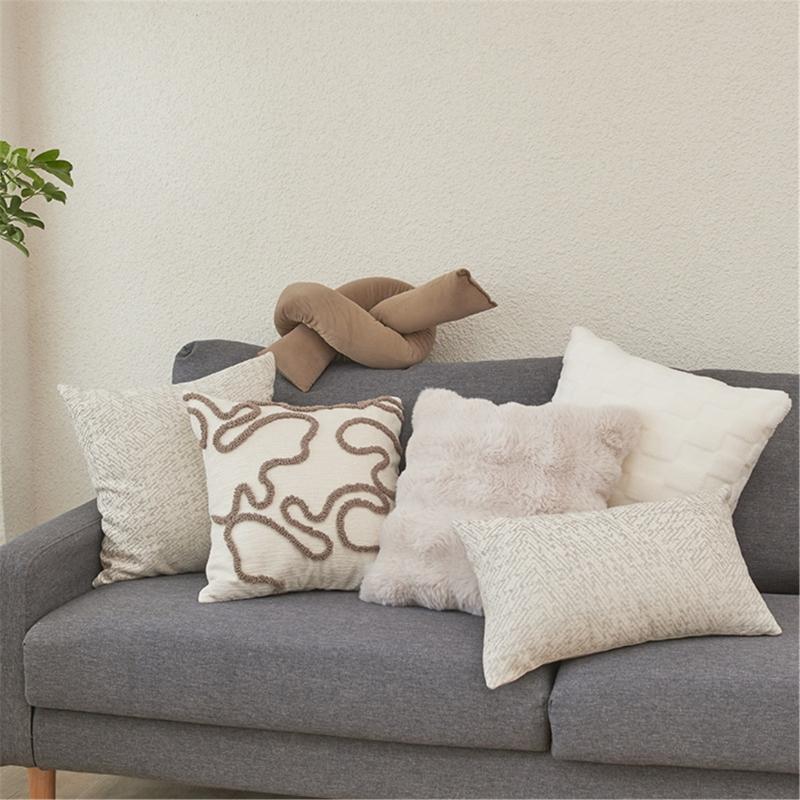 Soft to Touch Faux Rabbits Furs Cushions Case, Bubble Velvets Throw Pillow Cover for Lounges