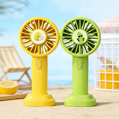 Ventilador de Mano Patrón de Mascota de Dibujos Animados Motor Silencioso Multivelocidad Recargable por USB Ventilador de Refrigeración Portátil para Escritorio