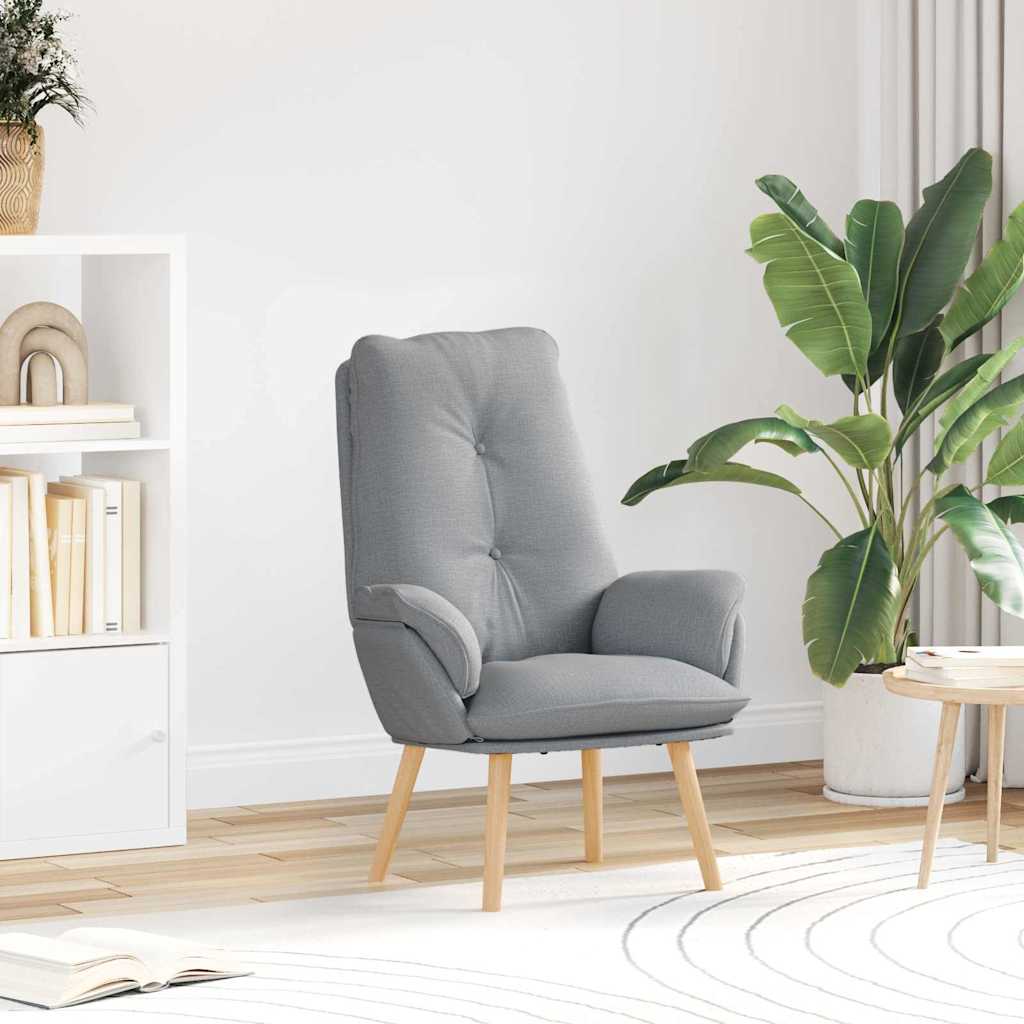 Armchair Light Grey 69 x 74 x 93 cm Fabric and Plywood