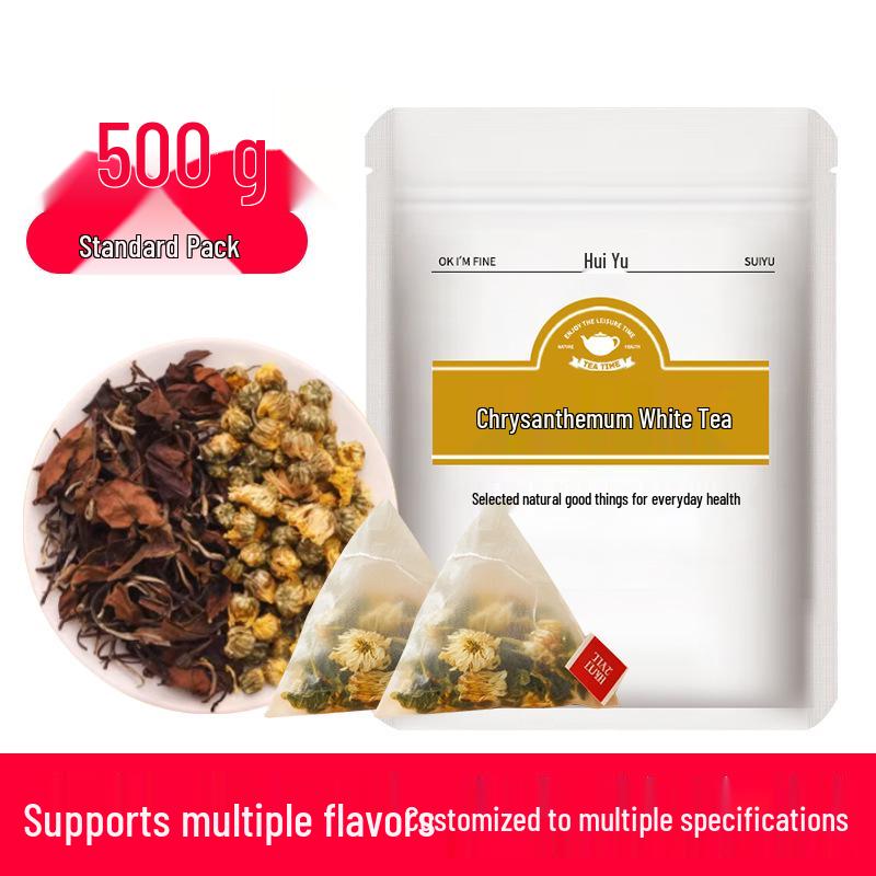 Chrysanthemum White Tea Flower Triangle Bags for Hotel and Catering