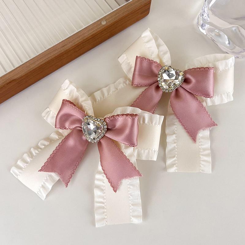 

Двухслойная заколка для волос с бантиком, сердце, вода, бриллиант, свет, роскошные волосы в стиле Лолита