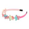 Bandeau pour fille avec peigne à dents lisses et arc anti-glisse Couleur dégradé arc-en-ciel Décoration Cœurs Étoiles Serre-tête
