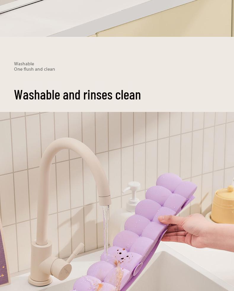 Dopamine Silicone Splash Guard: Waterproof, Easy-to-Clean Sink Edge Barrier for Kitchen and Bathroom.