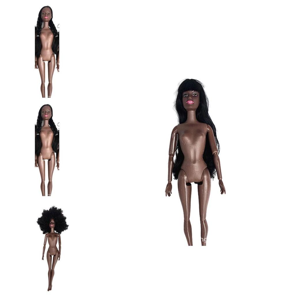 African Doll 30cm Charcoal Black Jointed Nude Doll 80g Weight
