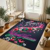 Easter Bunny Theme Crystal Velvet Rug Personalized Custom Name Text Soft Floor Mat Home Decor