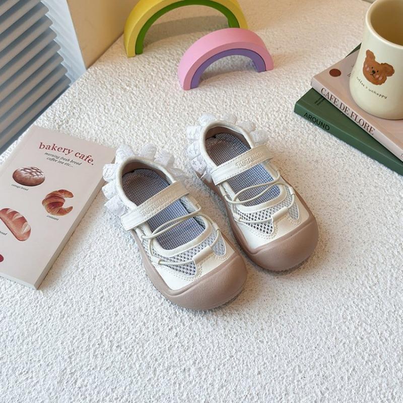 

Балетки для девочек в корейском стиле, одинарные сетчатые туфли на шнуровке, функциональные туфли Мэри Джейн, легкая спортивная обувь 36 бежевый