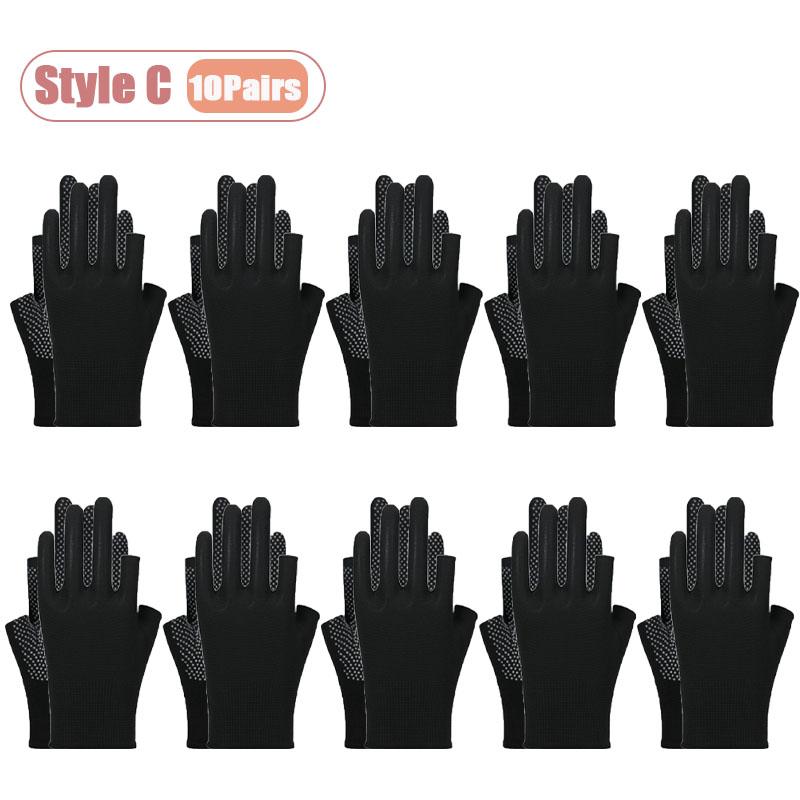 Thin Nylon Work Gloves Anti-slip Dot Coating Touchscreen Lightweight Durable Gloves for Cycling Fishing Camping and Driving