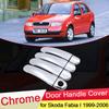 For Skoda Fabia I 6Y 1999 2000 2001 2002 2003 2004 2005 2006 MK1 Chrome Door Handle Cover Catch Trim Set Car Styling Accessories