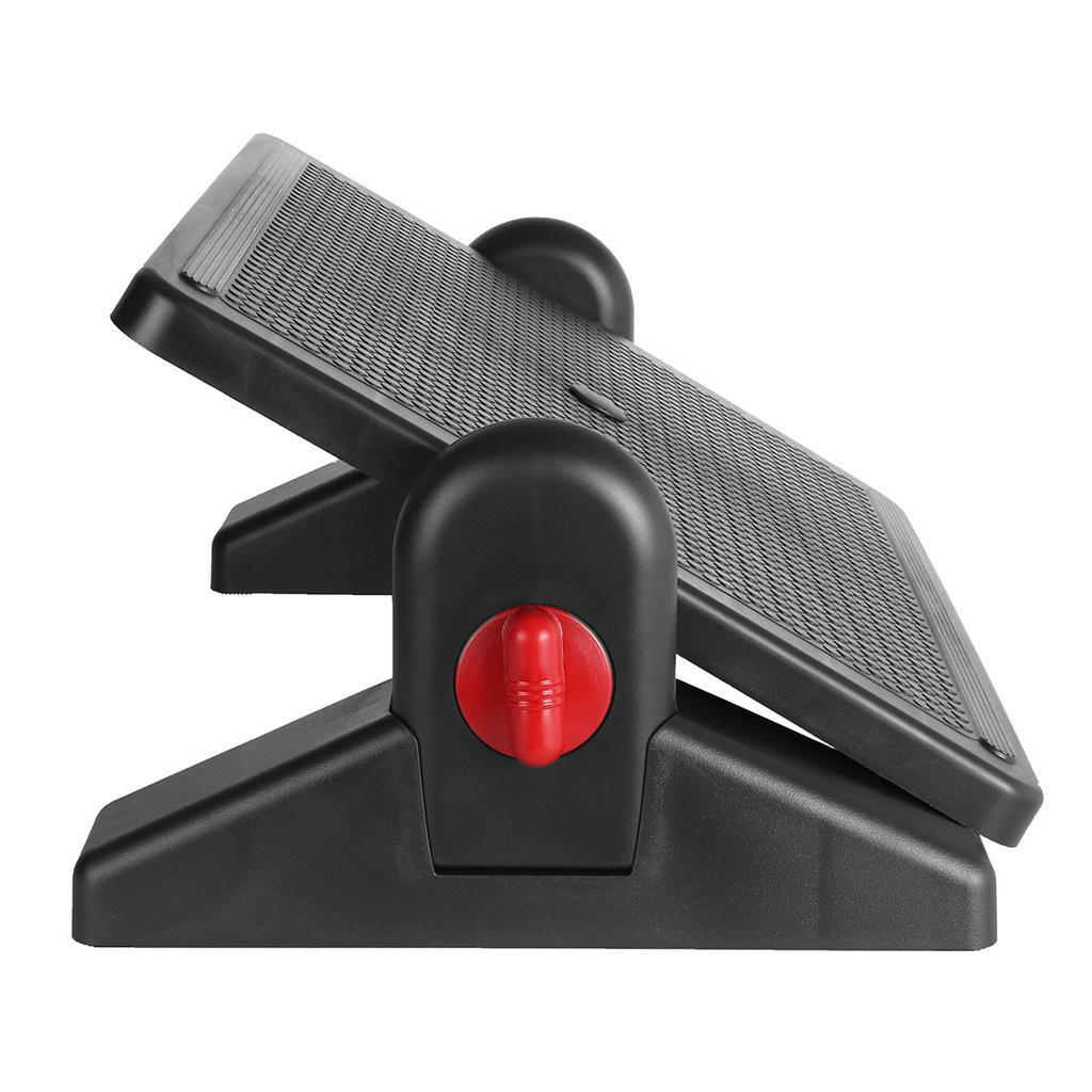 Black Ergonomic Footrest Adjustable Angle and Height Office Foot Rest Stool for Under Desk Support 2-Level Height Adjustment 16.3x11.8"