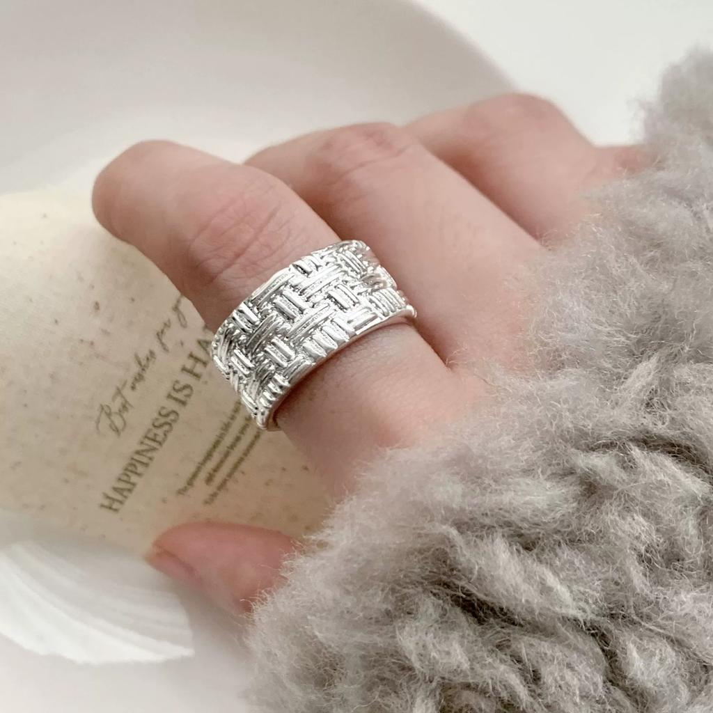 Sam Panda 925 Sterling Silver Rings For Women Men Fine Jewelry Finger Adjustable Open Wing Shape Ring For Party Birthday Gift