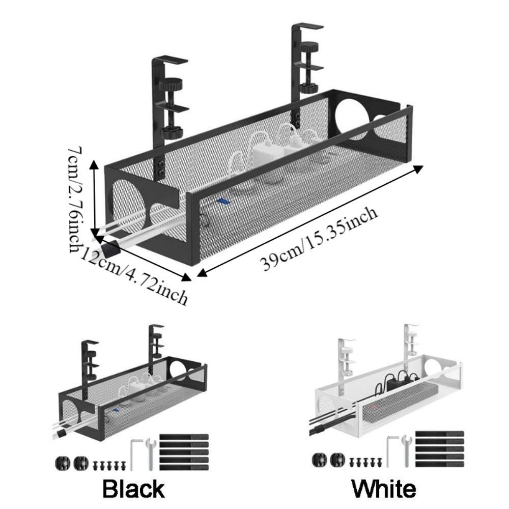 Space Saving Under Desk Wire Management Tray No Drilling Data Wire Storage Rack  for  Home