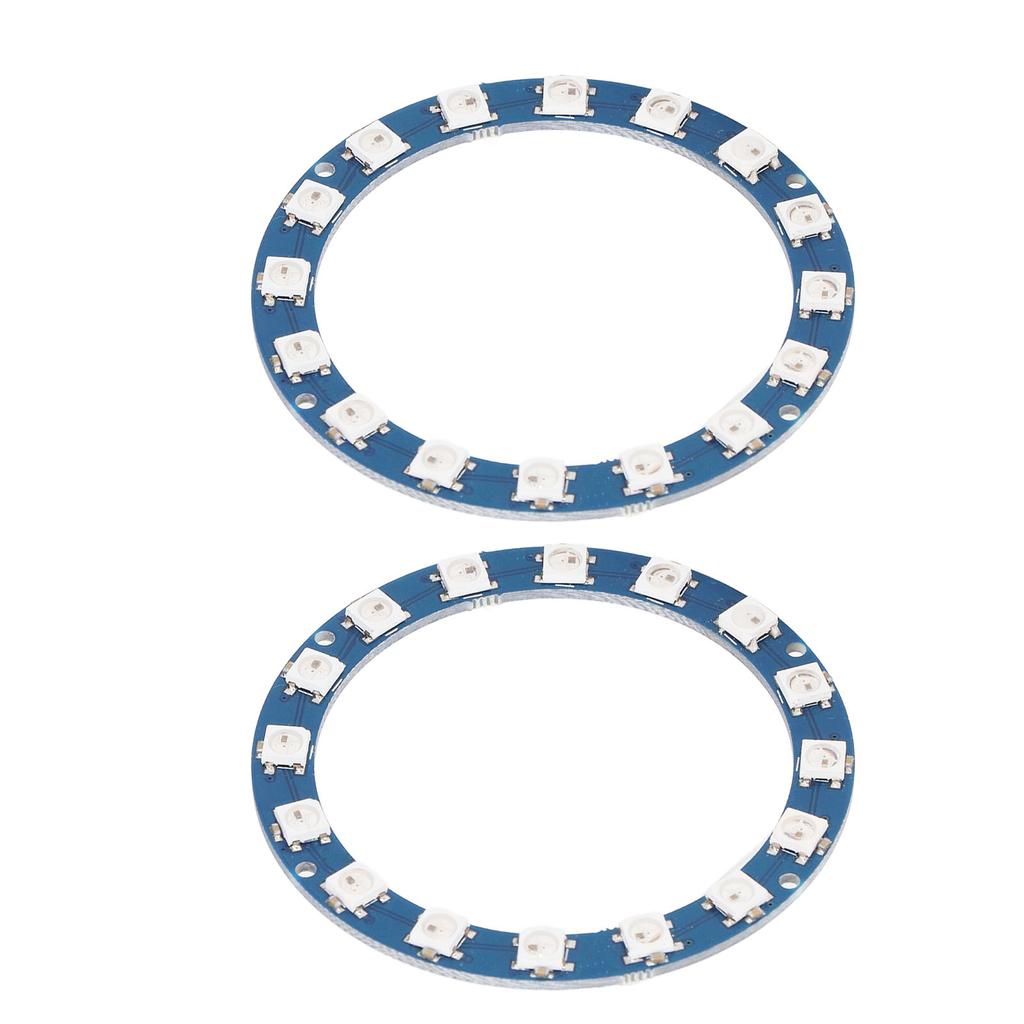 2Pcs RGB LED Ring 16 Bit Intelligent Full Color Highlight 5V Digital Port WS2812B 5050